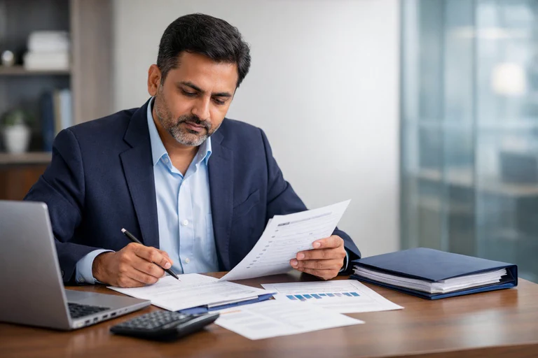 MSME warehouse owner reviewing stock and inventory discipline in a live business environment